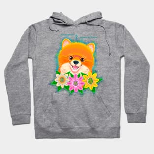 Pomeranian and Passion Flowers Hoodie